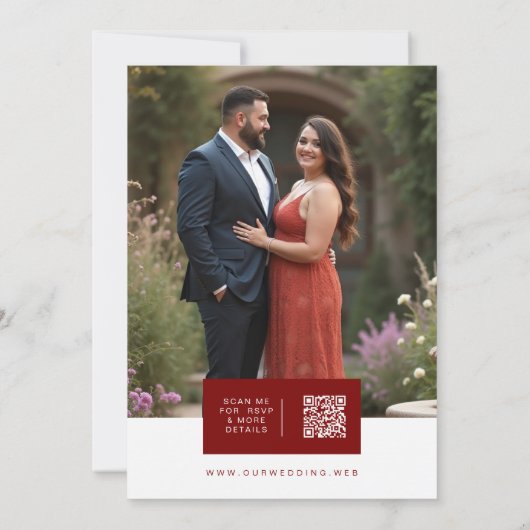 Charming Fall Nature Frame Photo Wedding Kaart (Achterkant)