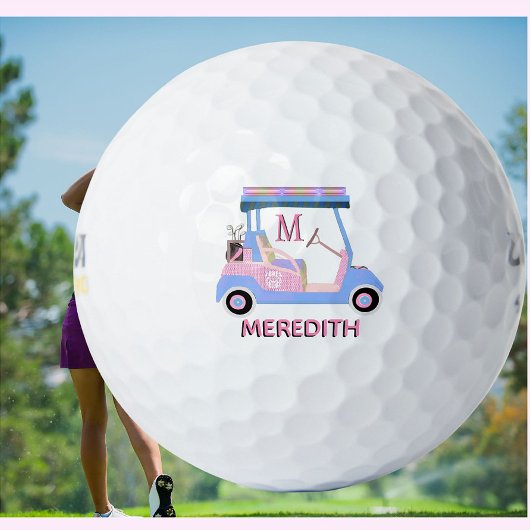 Charming Feminine Golf Cart Clubs Monogram Golfballen
