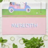 Charming Feminine Golf Cart Clubs Monogram Theedoek (Gevouwen)