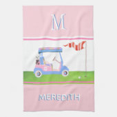Charming Feminine Golf Cart Clubs Monogram Theedoek (Verticaal)