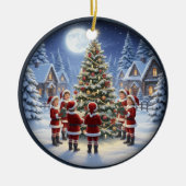 Charming Festive Christmas Scene Keramisch Ornament (Voorkant)