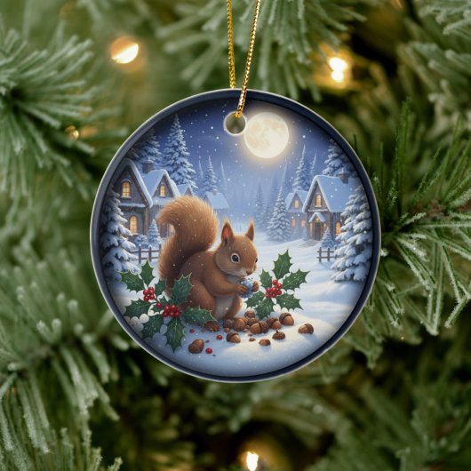 Charming Festive Christmas Scene Keramisch Ornament