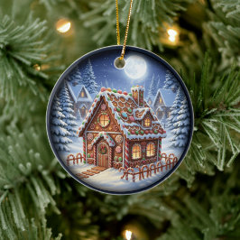 Charming Festive Christmas Scene Keramisch Ornament