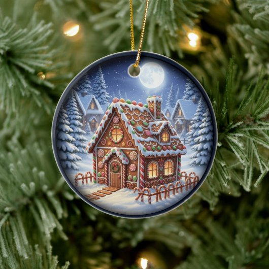 Charming Festive Christmas Scene Keramisch Ornament
