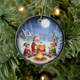 Charming Festive Christmas Scene Keramisch Ornament