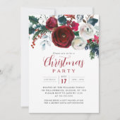 Charming Festive Flower Foliage Christmas Party   Kaart (Voorkant)