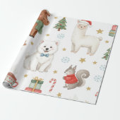 Charming Festive Friends Christmas Gift Wrap Cadeaupapier (Uitgerold)