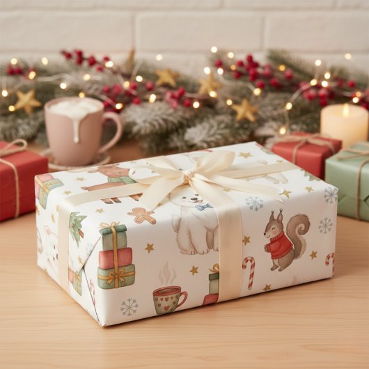 Charming Festive Friends Christmas Gift Wrap Cadeaupapier