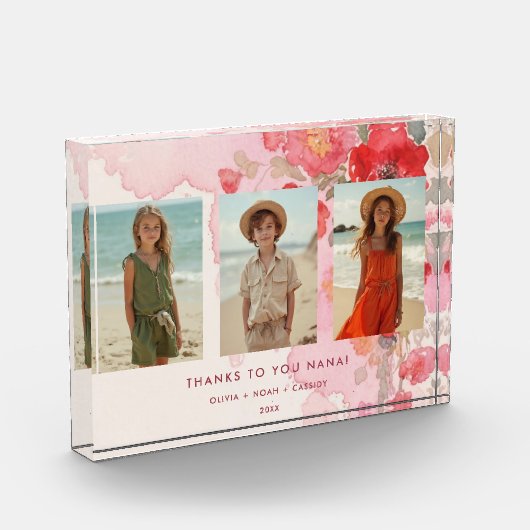 Charming Floral 3-Photo Collage Family Keepsake Fotoblokken (Links)