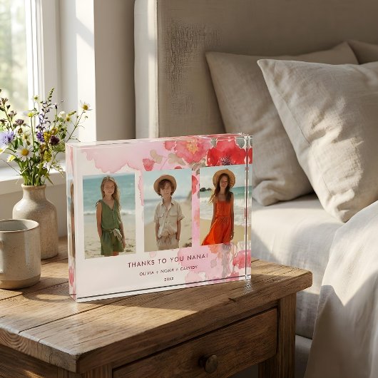 Charming Floral 3-Photo Collage Family Keepsake Fotoblokken