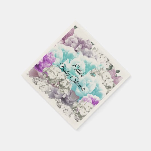 Charming Floral Bouquet Baby shower Paper Napkins Servet (Hoek)