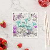 Charming Floral Bouquet Baby shower Paper Napkins Servet (Insitu)