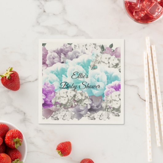Charming Floral Bouquet Baby shower Paper Napkins Servet (Insitu)