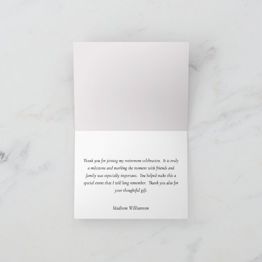 Charming Floral Budget Retirement  Bedankkaart (Binnen)