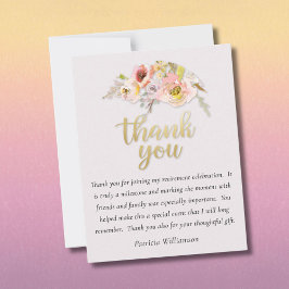 Charming Floral Budget Retirement Bedankkaart