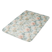 Charming Floral Pastel Blue Pink Botanical Art Badmat (Gekanteld)