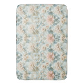 Charming Floral Pastel Blue Pink Botanical Art Badmat (Voorkant Verticaal)