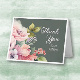 Charming Floral Personalized Thank You Card Bedankkaart