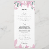 Charming Floral Pink Wisteria Menu (Voorkant)