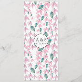 Charming Floral Pink Wisteria Menu (Achterkant)