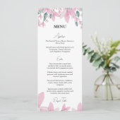Charming Floral Pink Wisteria Menu (Staand voorkant)