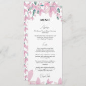 Charming Floral Pink Wisteria Menu (Voorkant / Achterkant)