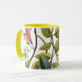Charming Floral Print Coffee Mug Mok