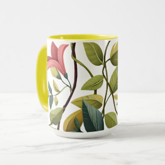 Charming Floral Print Coffee Mug Mok