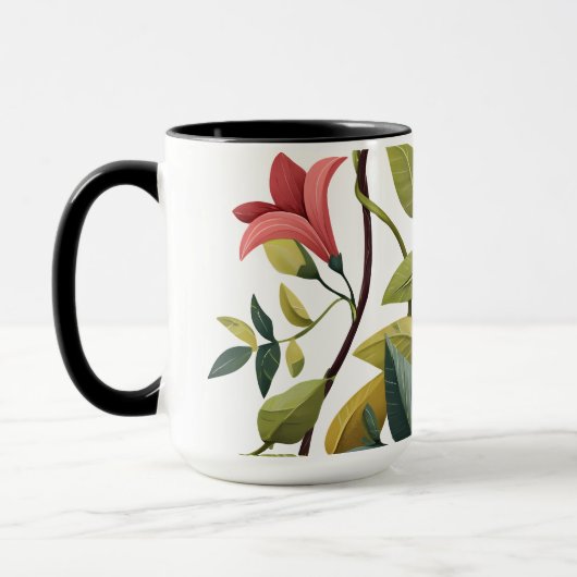 Charming Floral Print Coffee Mug Mok (Links)
