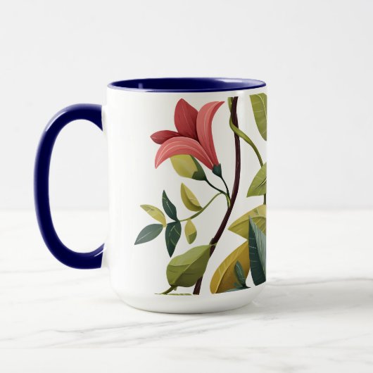 Charming Floral Print Coffee Mug Mok (Links)
