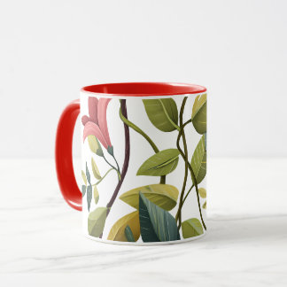 Charming Floral Print Coffee Mug Mok