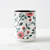 Charming Floral Print Coffee Mug Tweekleurige Koffiemok (Center)