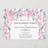Charming Floral Wisteria Engagement Party Kaart (Voorkant / Achterkant)