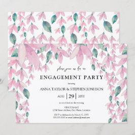 Charming Floral Wisteria Engagement Party Kaart