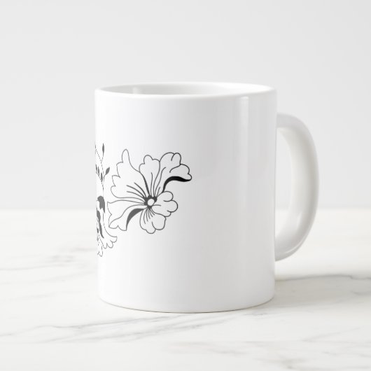 Charming Flower Pattern Artistic Coffee Mug Grote Koffiekop (Voorkant rechts)