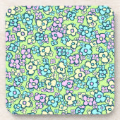 Charming Folk Art Whimsical Wild Flowers Patroon Bier Onderzetter (Voorkant)