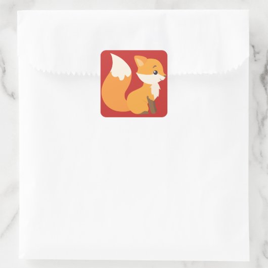 Charming Fox Vierkante Sticker (Tas)