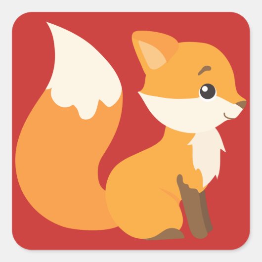 Charming Fox Vierkante Sticker (Voorkant)