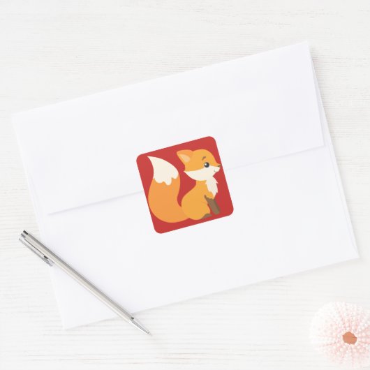 Charming Fox Vierkante Sticker (Envelop)