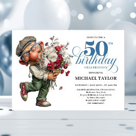Charming Funny Man 50th Birthday Quirky Humor  Kaart