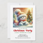 Charming funny snowman invite holiday tones DGL Kaart (Voorkant)