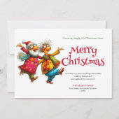 Charming Funny Woman Comic Christmas Editable Card Feestdagenkaart (Voorkant)
