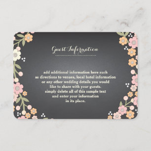 Charming Garden Floral Wreath II Huwelijks Informa Informatiekaartje