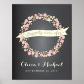 Charming Garden Floral Wreath II Wedding Poster (Voorkant)