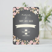 Charming Garden Floral Wreath II Wedding RSVP Card (Staand voorkant)