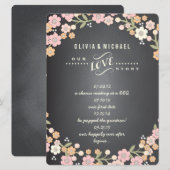 Charming Garden Floral Wreath Wedding Kaart (Voorkant / Achterkant)