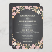 Charming Garden Floral Wreath Wedding Kaart (Voorkant / Achterkant)