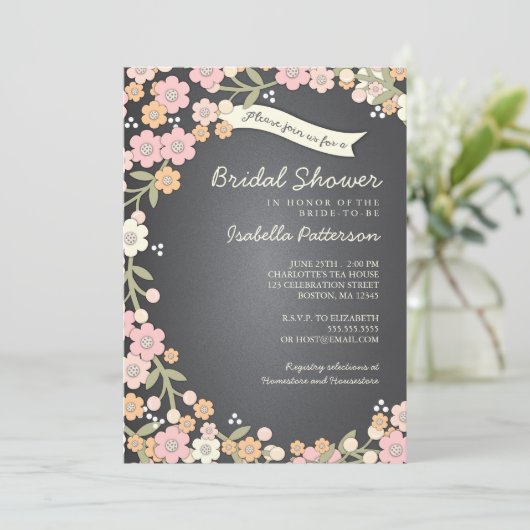 Charming Garden Floral Wreator Vrijgezellenfeest Kaart (Staand voorkant)