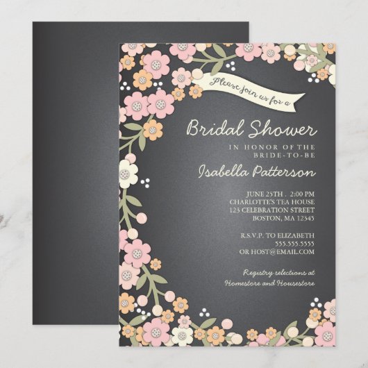 Charming Garden Floral Wreator Vrijgezellenfeest Kaart (Voorkant / Achterkant)