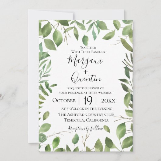 Charming Garden Wedding Invitation Kaart (Voorkant)